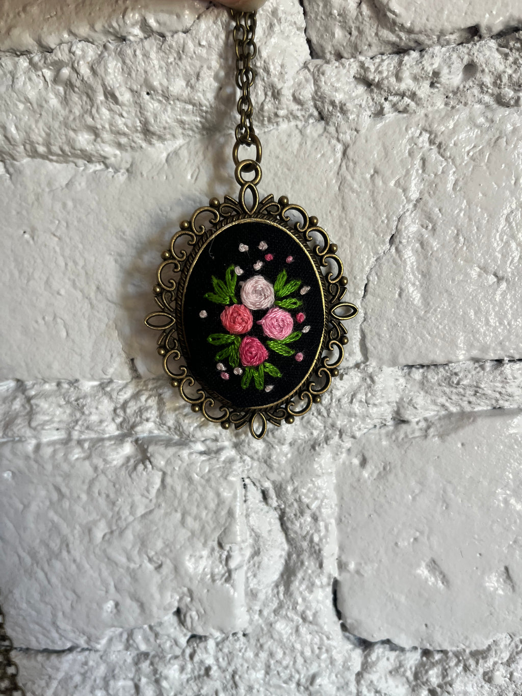 Mini Hand Stitched Embroidery with Chain
