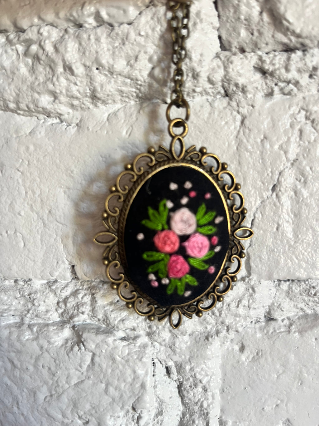 Mini Hand Stitched Embroidery with Chain