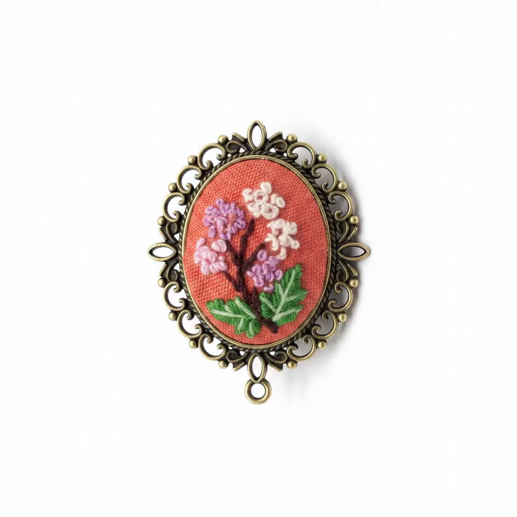 Hand Stitched mini embroidery with Chain